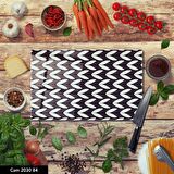 ANTİBAKTERİYEL CAM KESME TAHTASI | BASKILI KESİM TABLASI | 25x35 cm